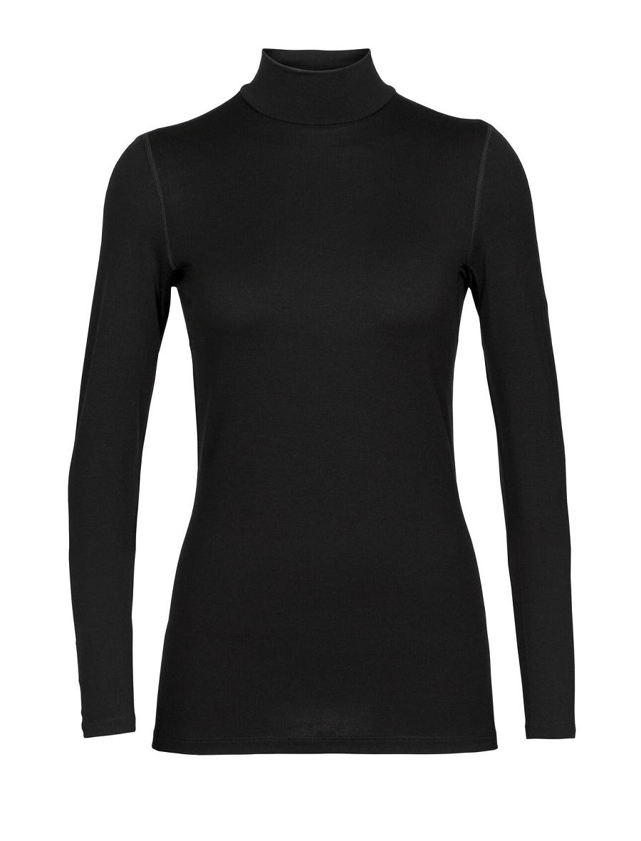 Black Icebreaker Merino 260 Tech Long Sleeve Turtleneck Women's Base Layers | AU 1828TCEV